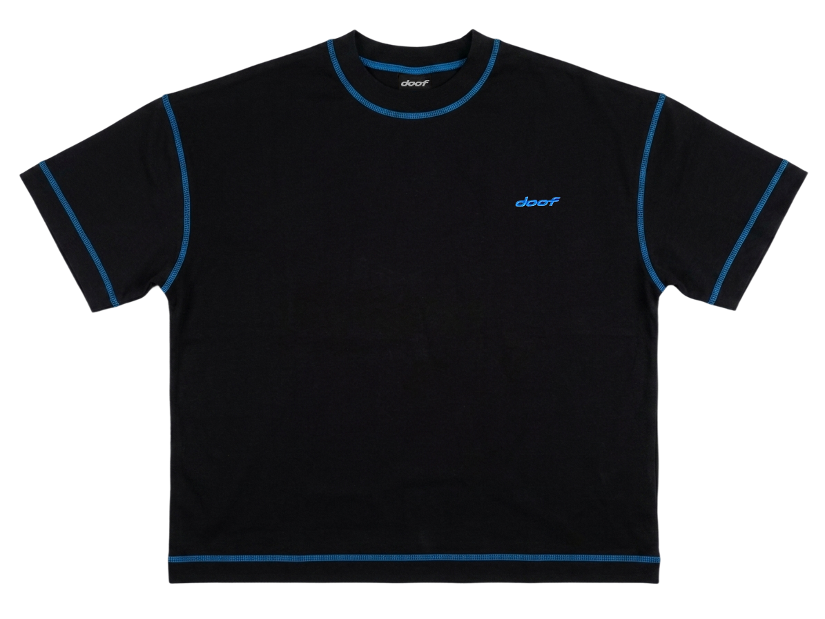 Black Overlocked T-Shirt